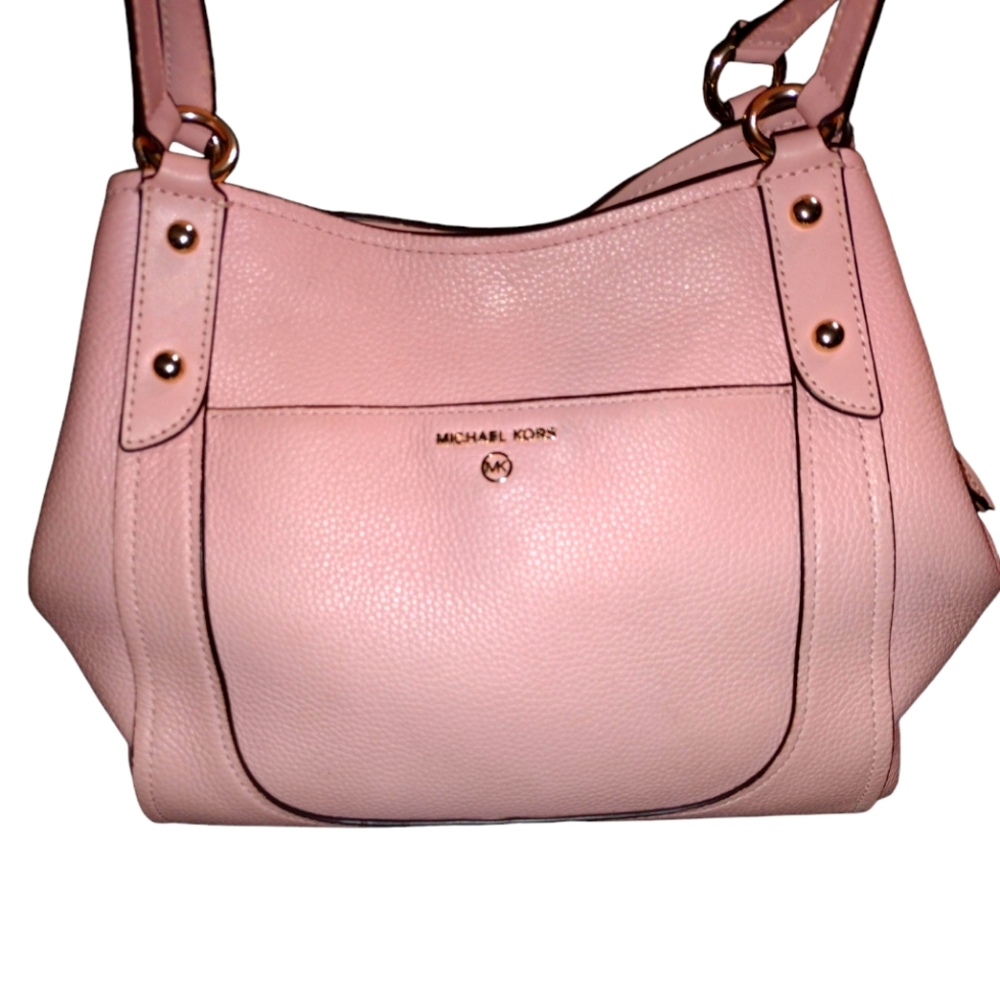 Michael Kors Molly Pink Pebble leather Large Shoulder Tote Bag with dust bag - Picture 3 of 11